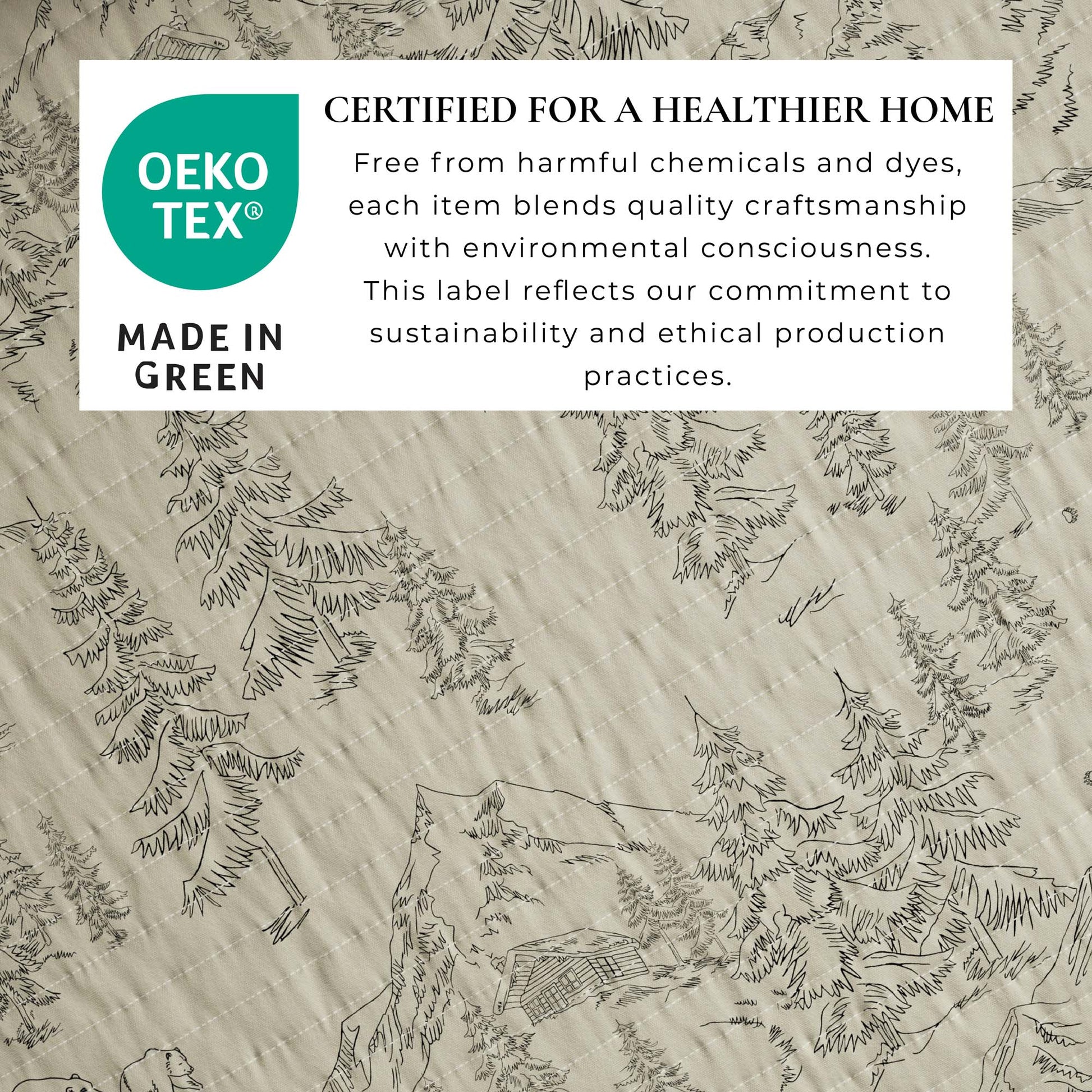 Sleep City Twin / Twin XL / Bear Mountain Scene Quilts & Comforters 3 Piece Lodge Printed Quilt - Moonlight Ridge Great Bay Home