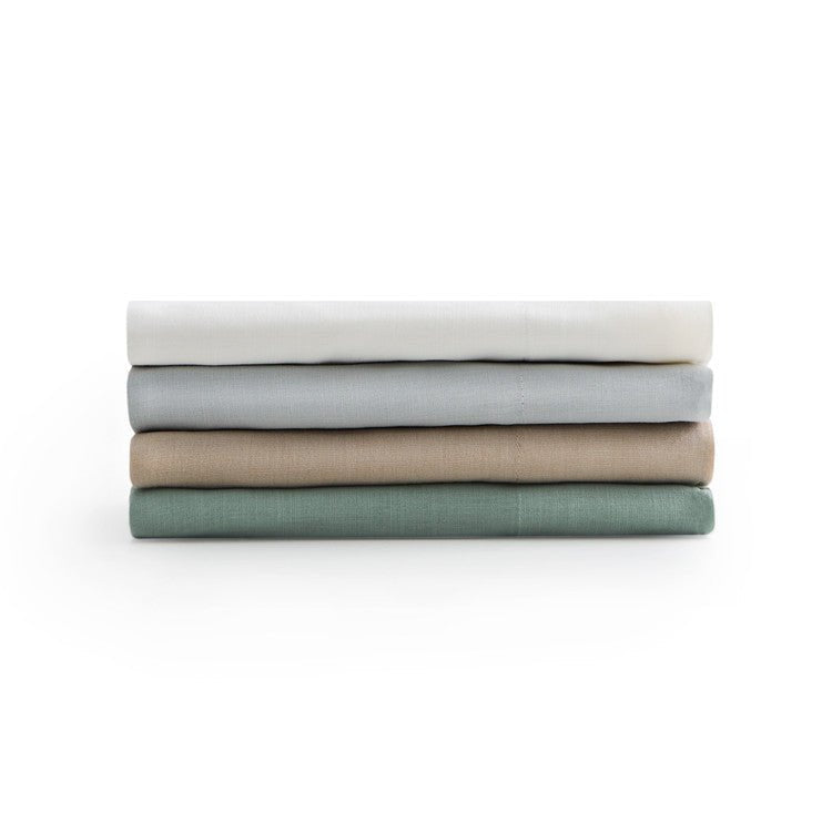 Sleep City Twin / White Sheet set Linen-Weave Cotton Sheet Set Malouf
