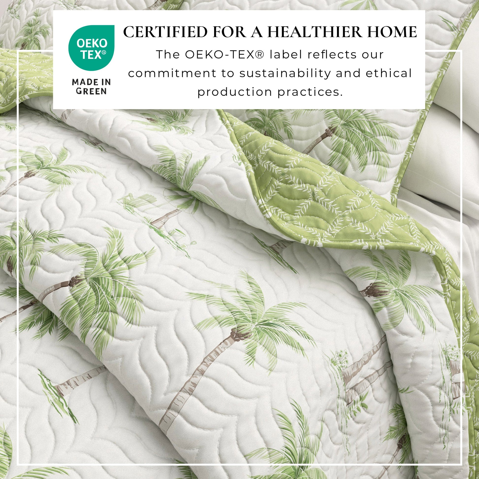 Sleep City Twin / Twin XL / West Palm Trees Quilts & Comforters West Palm Trees Coastal Quilt Set - Coronado Collection Great Bay Home