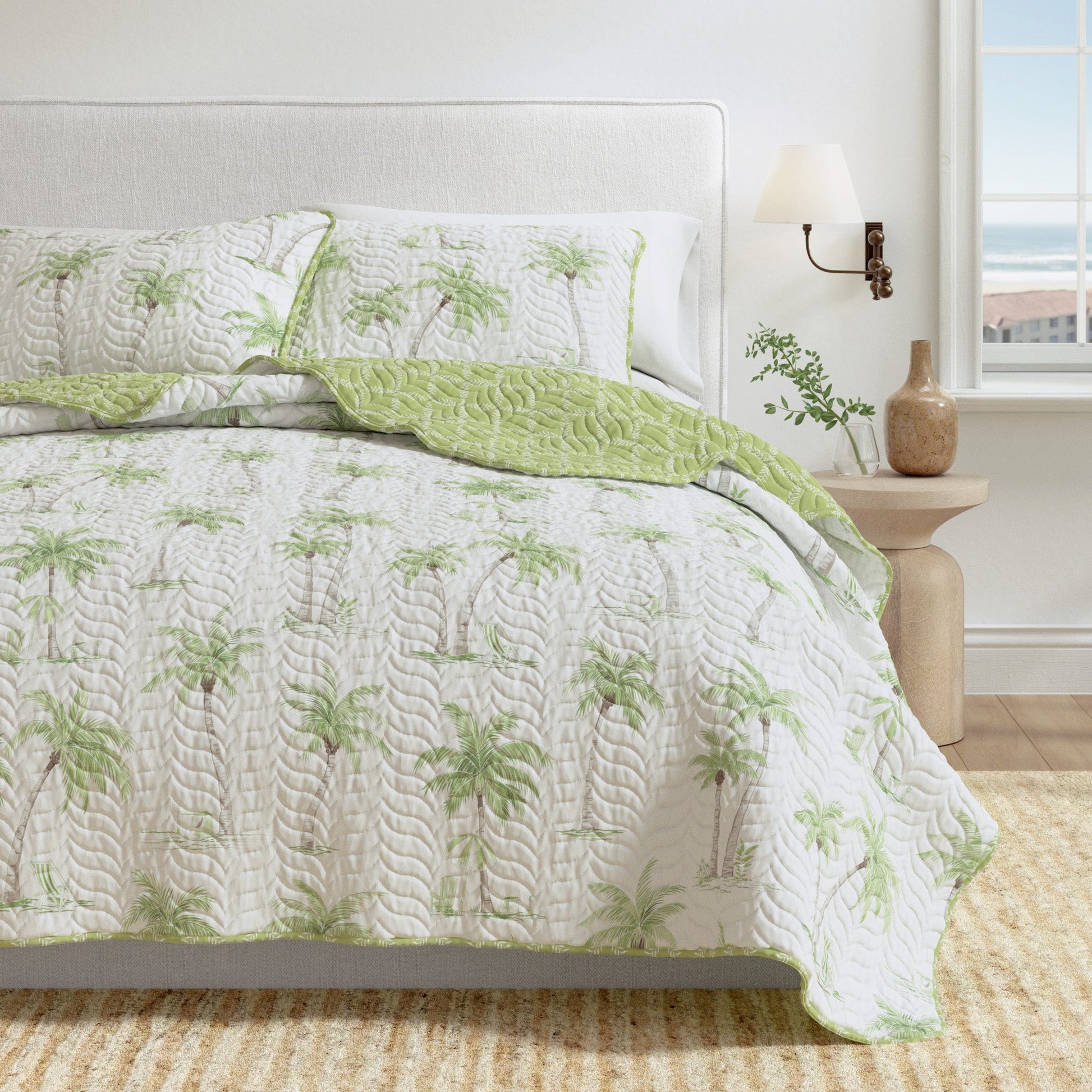 Sleep City Twin / Twin XL / West Palm Trees Quilts & Comforters West Palm Trees Coastal Quilt Set - Coronado Collection Great Bay Home