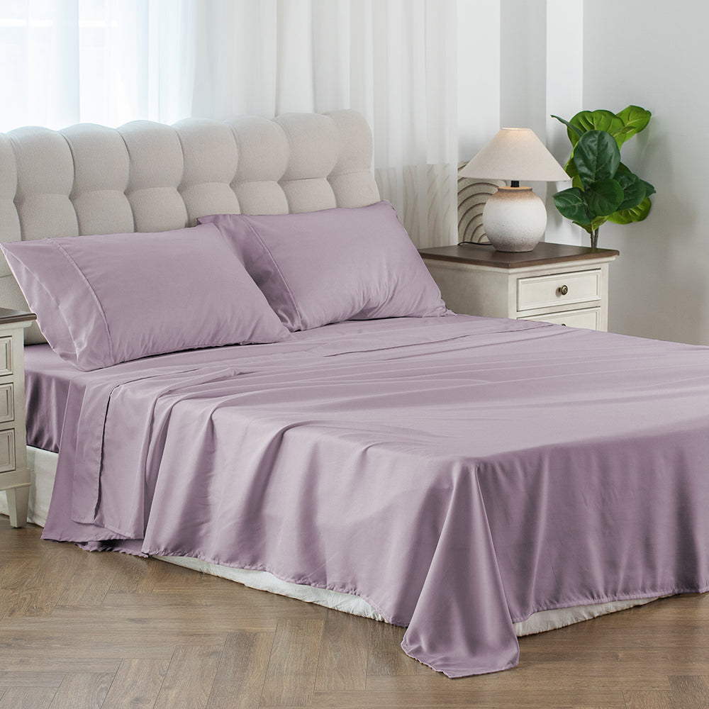 Sleep City Twin / Purple Sheet Set Kasentex Soft Sheet Bedding Set in Deep Pocket, Hypoallergenic and Breathable, Room Decor, Graduation Gifts Kasentex