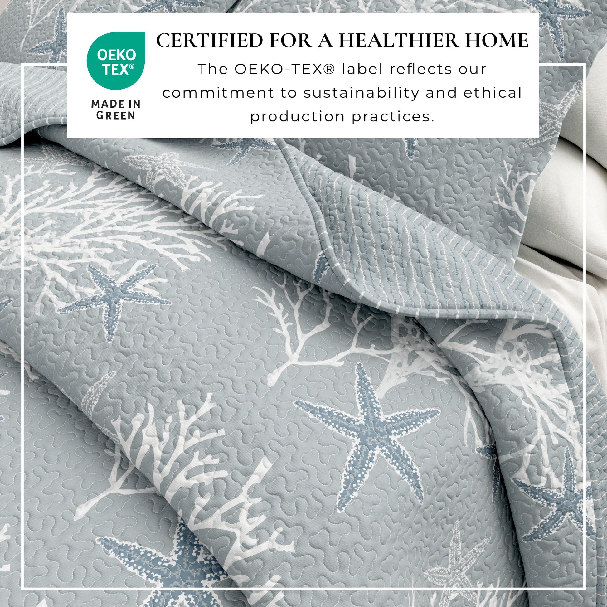 Sleep City Twin / Twin XL / Pearl Blue Quilts & Comforters Fenwick Collection Quilt Set Great Bay Home