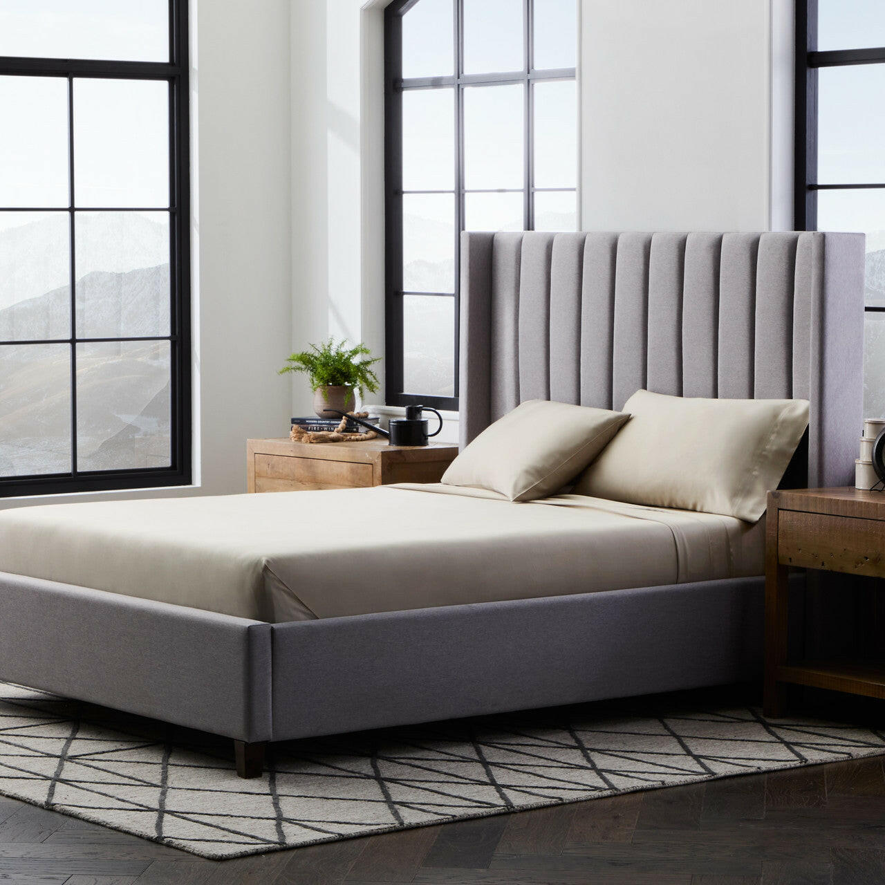 Sleep City Twin / White Sheet set Smooth Bamboo Rayon Sheet Set Malouf