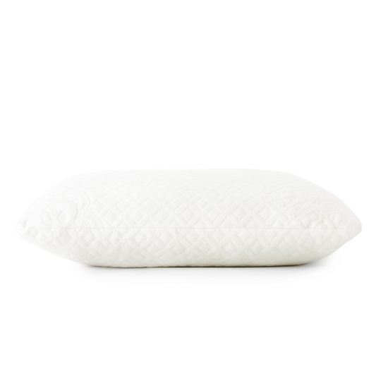 White bamboo toddler pillow on a white background