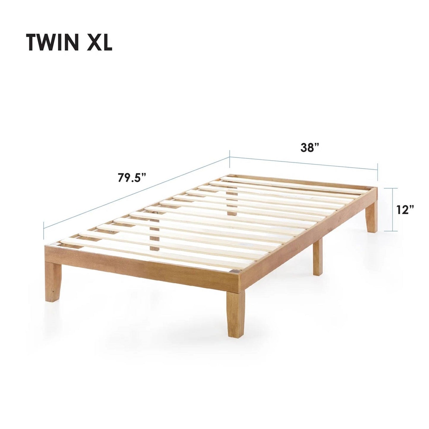 Twin XL wood bed frame dimensions
