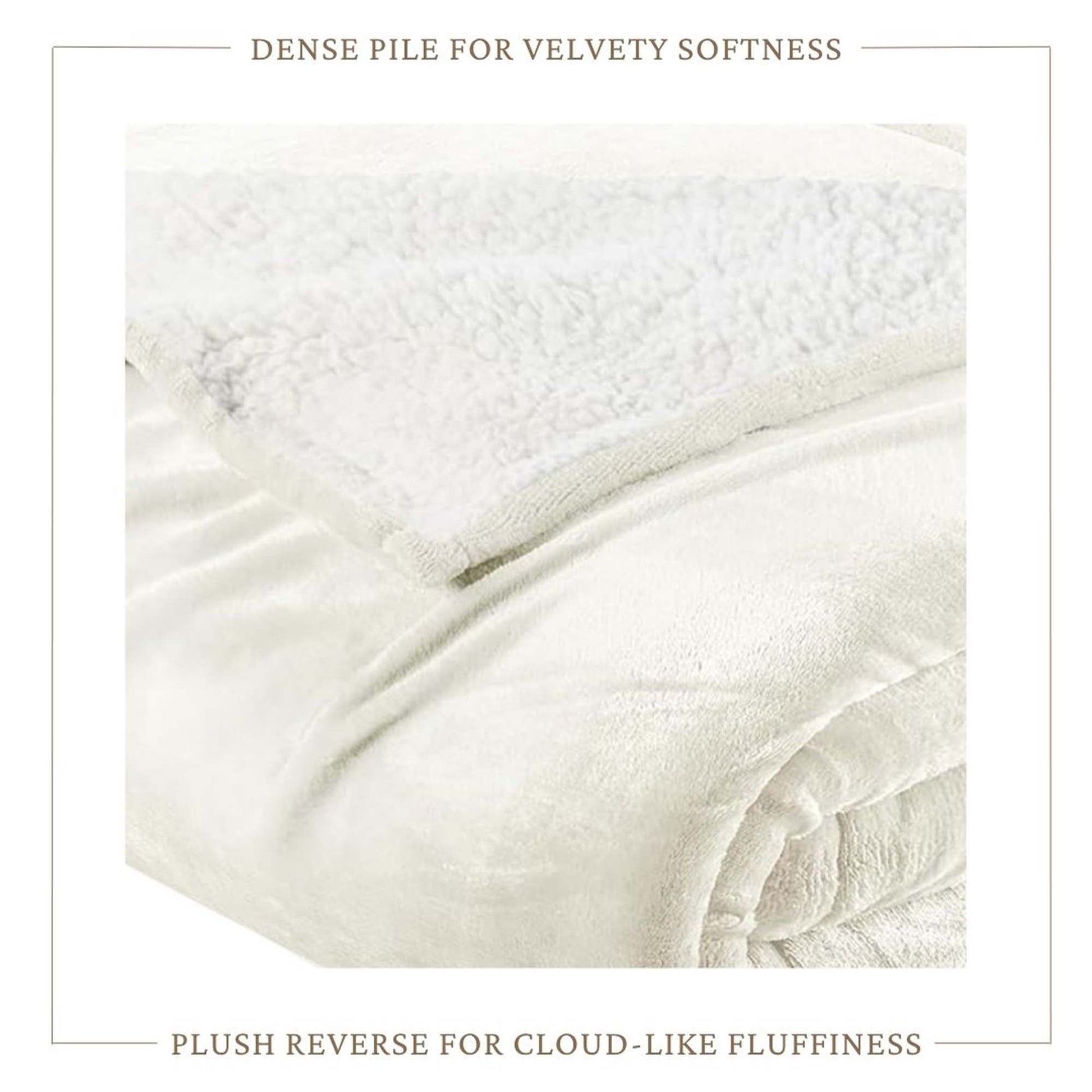 Sleep City Full / Queen / White Blankets Velvet Plush Sherpa Bed Blanket - Sherpa Fleece Collection Great Bay Home