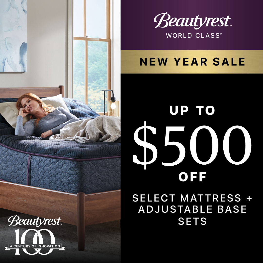 beautyrest world class new year sale - save $500 mattress and adjustable base