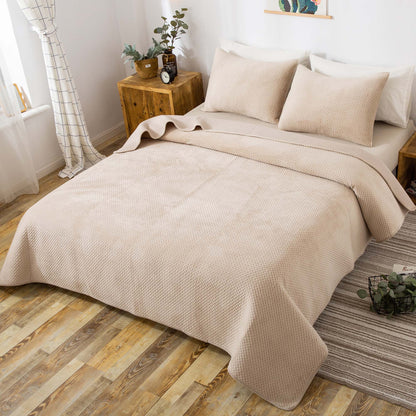 Sleep City Queen / Dusty Rose Bedspread Kasentex All Season Cozy Velvet Quilt Set with Shams, Queen, King, Room Decor, Graduation Gifts Kasentex