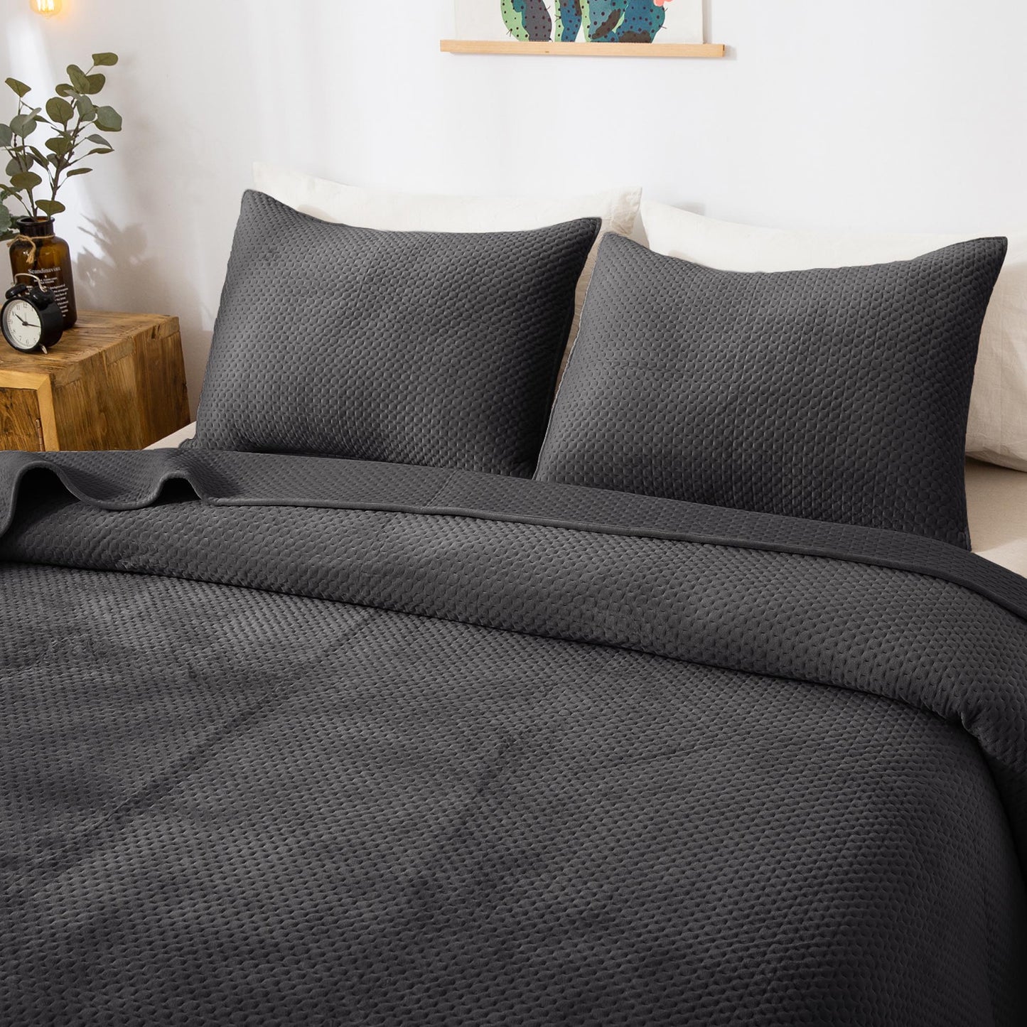 Ultra Soft Plush Poly-Velvet Quilt Set