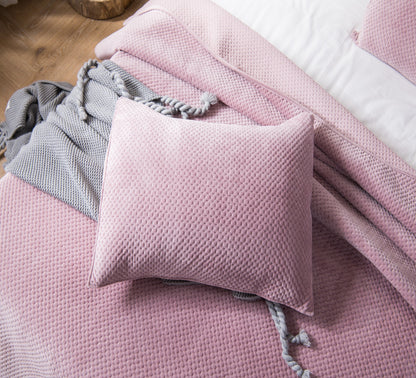 Sleep City Queen / Dusty Rose Bedspread Kasentex All Season Cozy Velvet Quilt Set with Shams, Queen, King, Room Decor, Graduation Gifts Kasentex