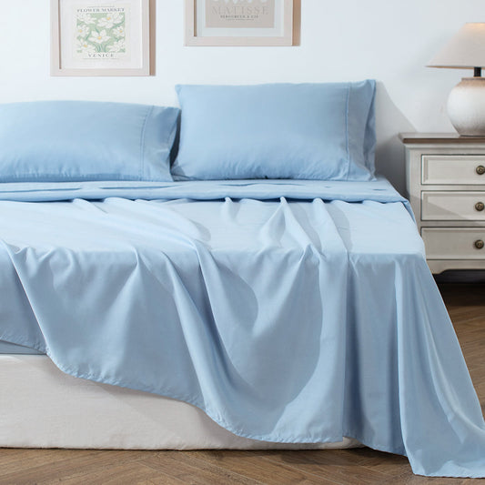 Sleep City Twin / Blue Sheet Set Kasentex Soft Sheet Bedding Set in Deep Pocket, Hypoallergenic and Breathable, Room Decor, Graduation Gifts Kasentex