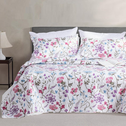 Sleep City Twin Kasentex Floral Quilt Set - Lightweight & Reversible - Cozy & Stylish Bedding - Machine Washable, Room Decor, Graduation Gifts Kasentex