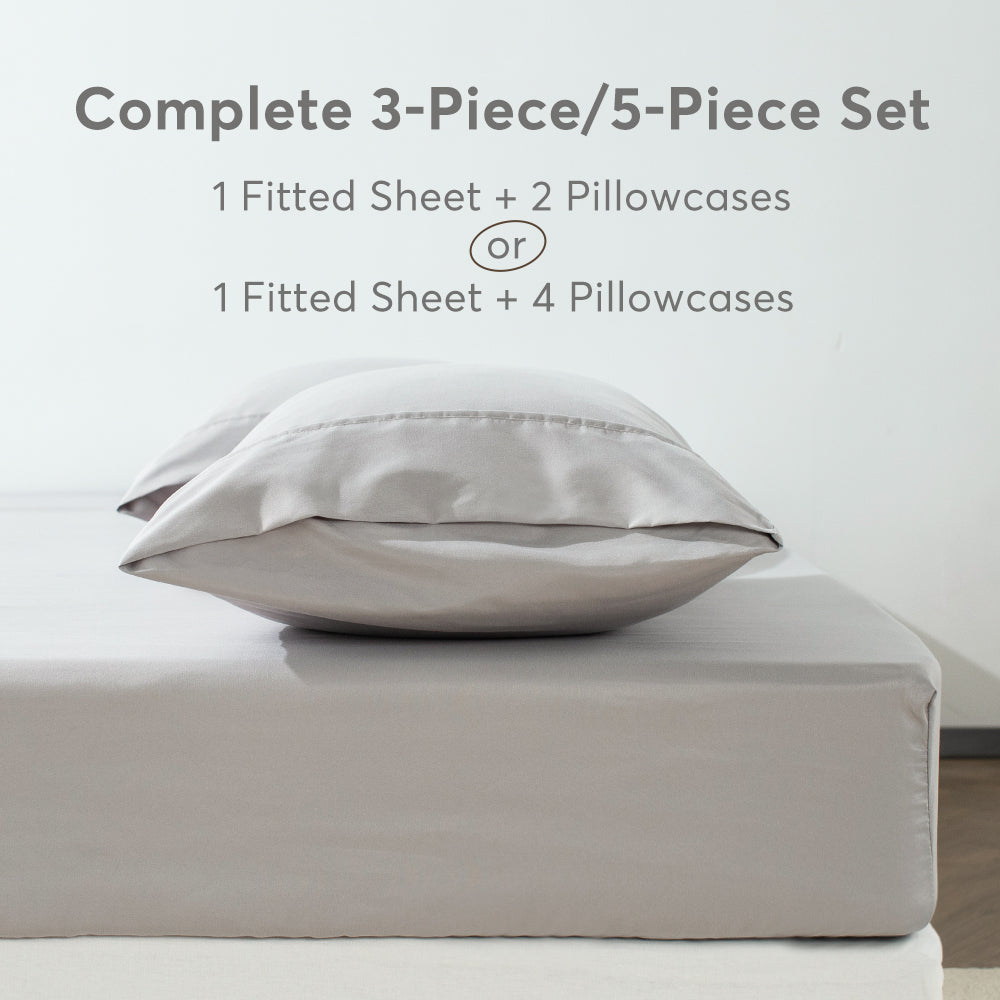 Sleep City Twin XL / Blue Sheet Set Kasentex All Season Deep Pocket Fitted Sheet Set with Pillowcases, Room Decor, Graduation Gifts Kasentex