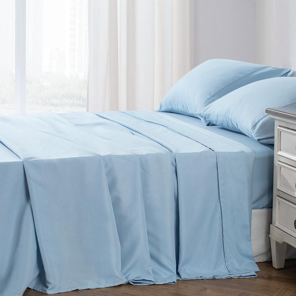 Sleep City Twin / Blue Sheet Set Kasentex Soft Sheet Bedding Set in Deep Pocket, Hypoallergenic and Breathable, Room Decor, Graduation Gifts Kasentex