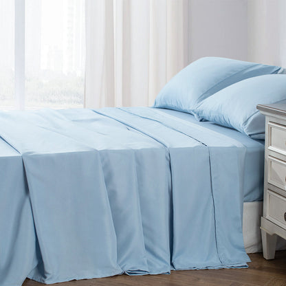 Sleep City Twin / Blue Sheet Set Kasentex Soft Sheet Bedding Set in Deep Pocket, Hypoallergenic and Breathable, Room Decor, Graduation Gifts Kasentex