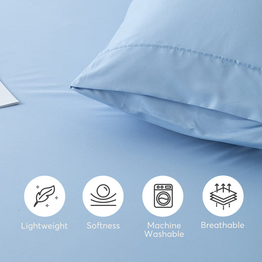 Sleep City Twin XL / Blue Sheet Set Kasentex All Season Deep Pocket Fitted Sheet Set with Pillowcases, Room Decor, Graduation Gifts Kasentex