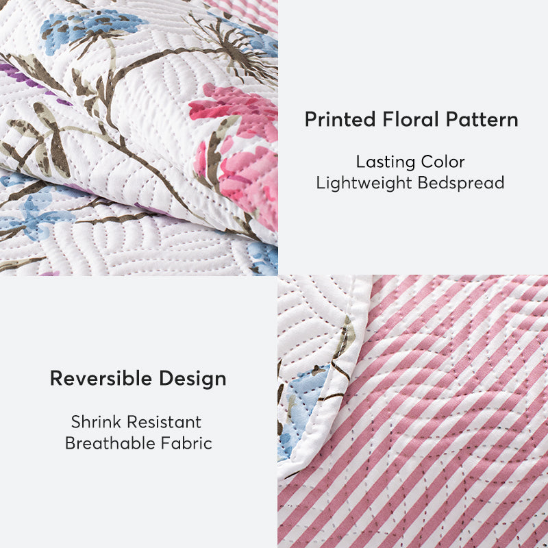 Sleep City Twin Kasentex Floral Quilt Set - Lightweight & Reversible - Cozy & Stylish Bedding - Machine Washable, Room Decor, Graduation Gifts Kasentex