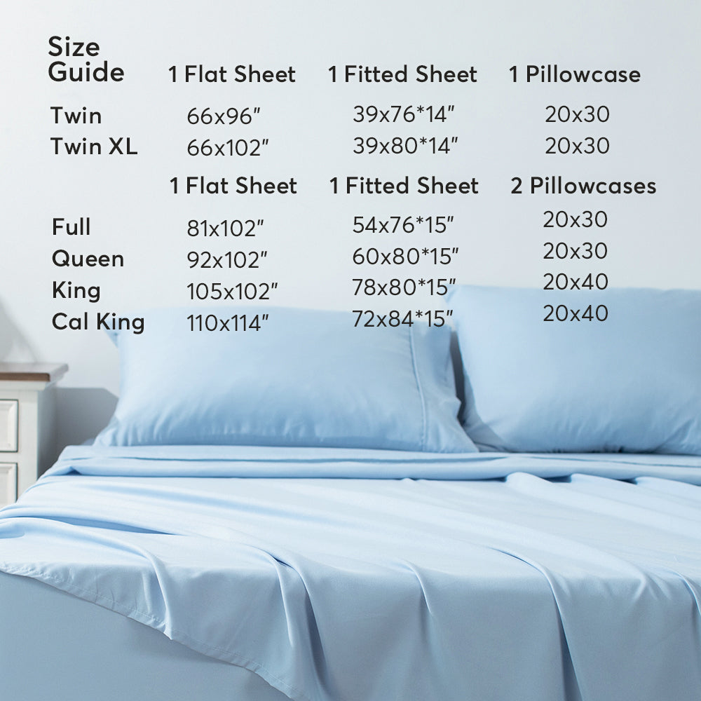 Sleep City Twin / Blue Sheet Set Kasentex Soft Sheet Bedding Set in Deep Pocket, Hypoallergenic and Breathable, Room Decor, Graduation Gifts Kasentex