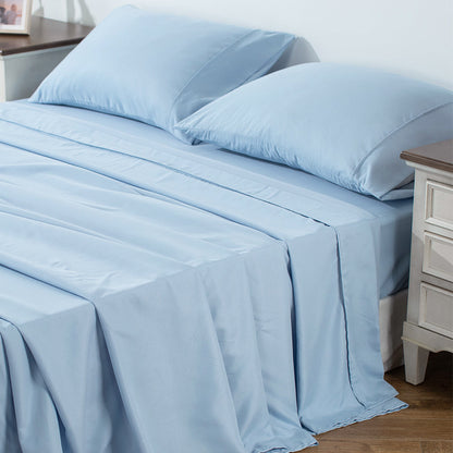 Sleep City Twin / Blue Sheet Set Kasentex Soft Sheet Bedding Set in Deep Pocket, Hypoallergenic and Breathable, Room Decor, Graduation Gifts Kasentex