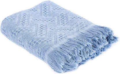Sleep City Chargoal grey Throw Blanket Kasentex 100% Cotton Soft Knitted Throw Blanket, Room Decor, Graduation Gifts, Fathers Day Gift, Mom Gift Kasentex