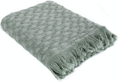 Sleep City Chargoal grey Throw Blanket Kasentex 100% Cotton Soft Knitted Throw Blanket, Room Decor, Graduation Gifts, Fathers Day Gift, Mom Gift Kasentex