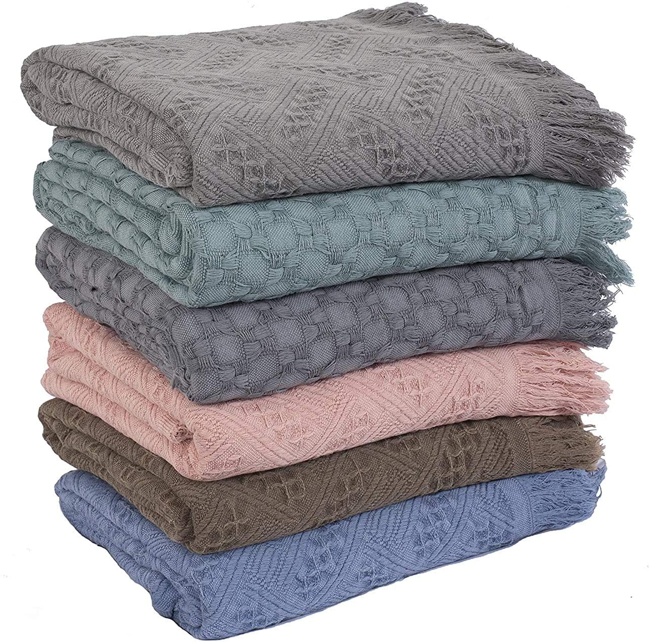 Sleep City Chargoal grey Throw Blanket Kasentex 100% Cotton Soft Knitted Throw Blanket, Room Decor, Graduation Gifts, Fathers Day Gift, Mom Gift Kasentex