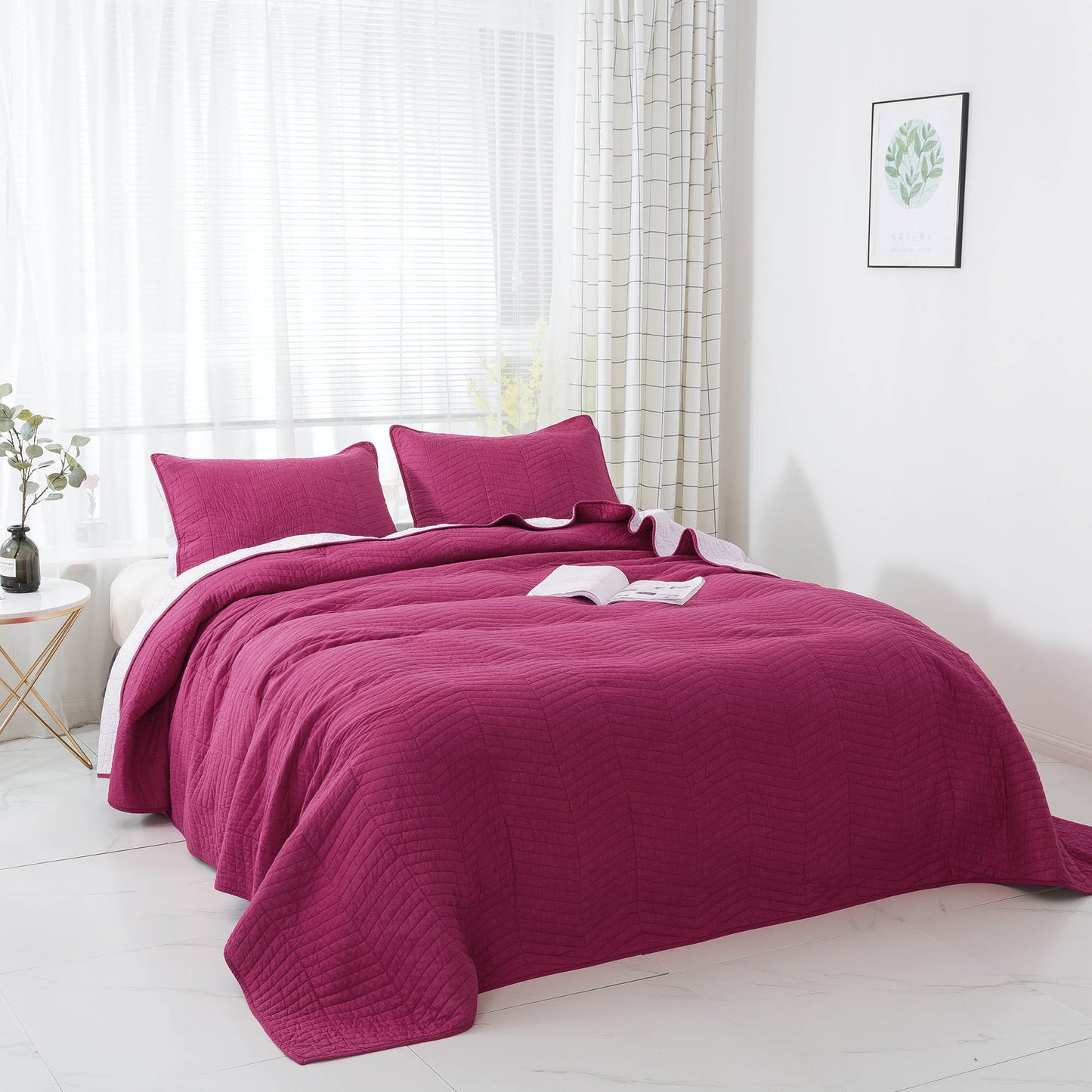 Sleep City Twin / Red Bedspread Set Kasentex Ultra Soft Cotton Oversized Bedspread Set, Blue or Red, Room Decor, Graduation Gifts Kasentex