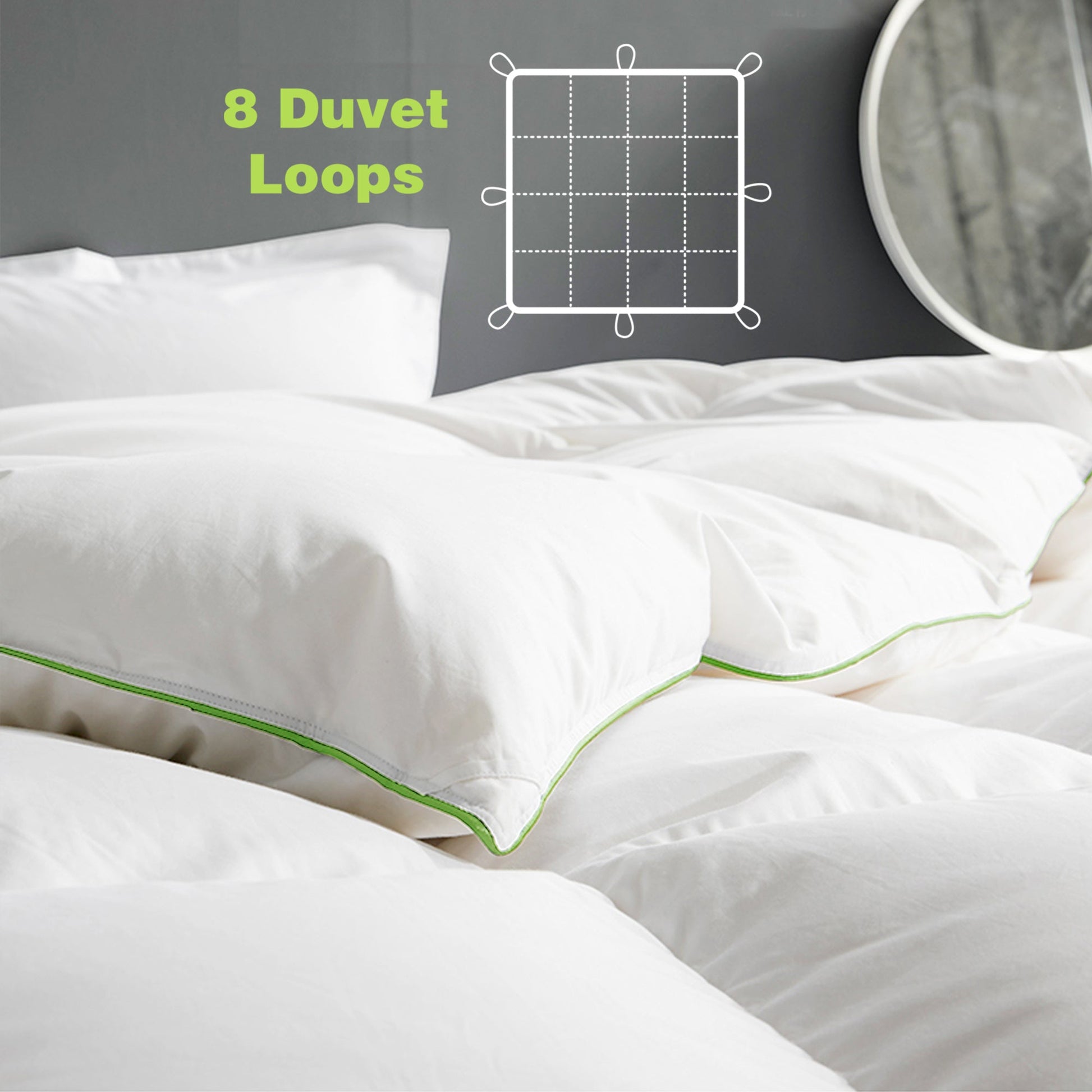 Sleep City Twin/Twin XL - All Season Comforter Kasentex Ultra Soft Green Piped Edge Warm Heavy Weights Down Comforter, White, Room Decor, Graduation Gifts Kasentex