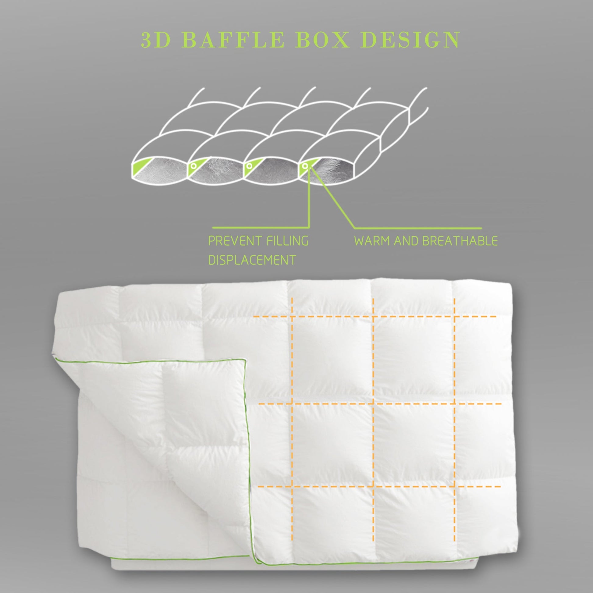 Sleep City Twin/Twin XL - All Season Comforter Kasentex Ultra Soft Green Piped Edge Warm Heavy Weights Down Comforter, White, Room Decor, Graduation Gifts Kasentex