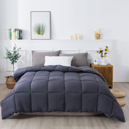 Sleep City Twin / Dark Grey Comforter Kasentex Ultra Soft All Season Down Alternative Reversible Comforter, Twin, Queen, King, Room Decor, Graduation Gifts Kasentex