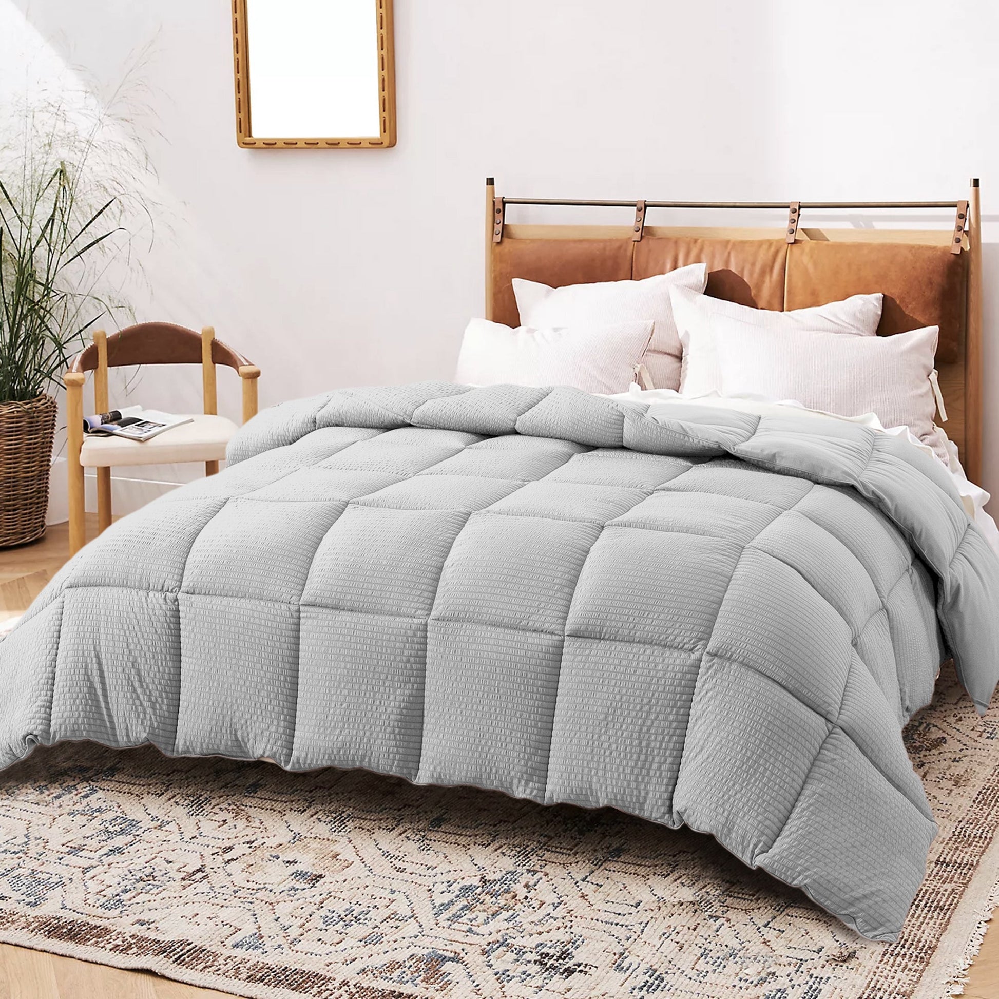 Sleep City Twin / White Comforter Kasentex Ultra Soft All Season Down Alternative Reversible Comforter, Twin, Queen, King, Room Decor, Graduation Gifts Kasentex