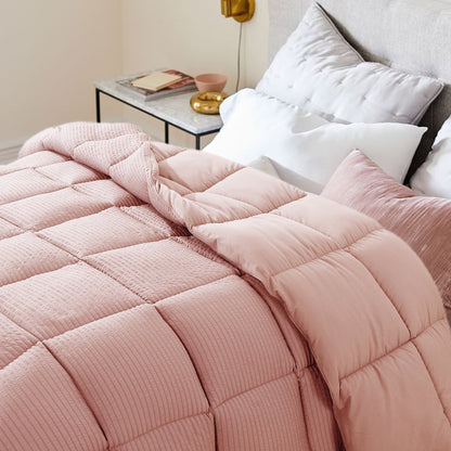 Sleep City Twin / White Comforter Kasentex Ultra Soft All Season Down Alternative Reversible Comforter, Twin, Queen, King, Room Decor, Graduation Gifts Kasentex