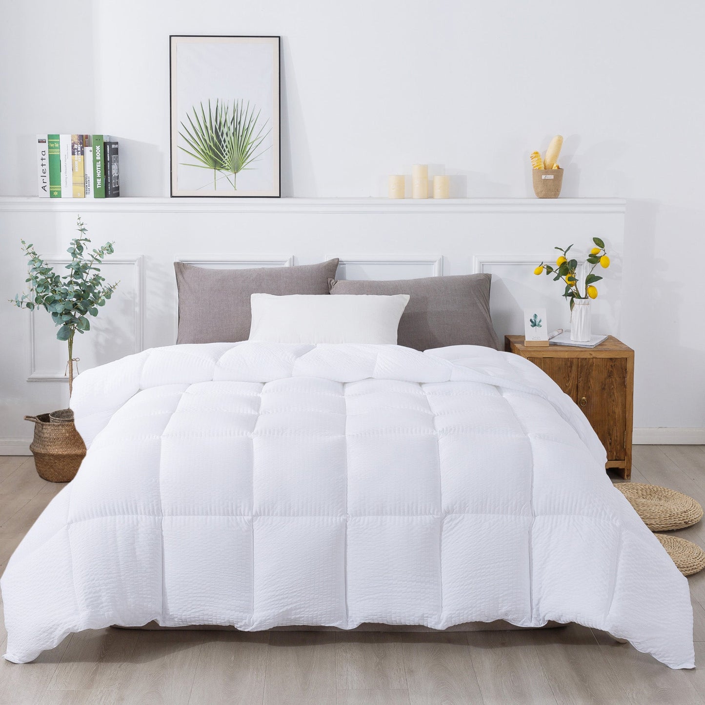 Sleep City Twin / White Comforter Kasentex Ultra Soft All Season Down Alternative Reversible Comforter, Twin, Queen, King, Room Decor, Graduation Gifts Kasentex