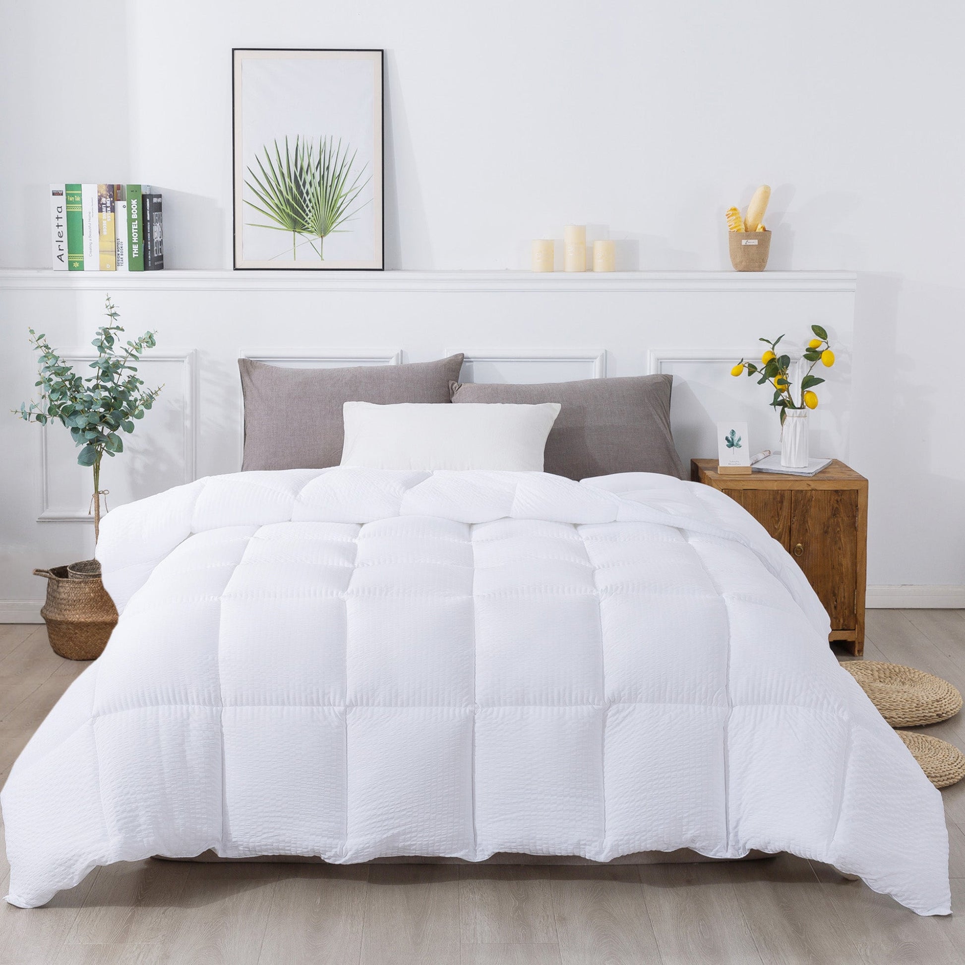 Sleep City Twin / White Comforter Kasentex Ultra Soft All Season Down Alternative Reversible Comforter, Twin, Queen, King, Room Decor, Graduation Gifts Kasentex