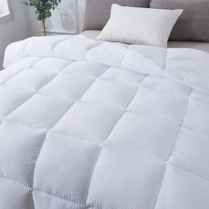 Sleep City Twin / White Comforter Kasentex Ultra Soft All Season Down Alternative Reversible Comforter, Twin, Queen, King, Room Decor, Graduation Gifts Kasentex
