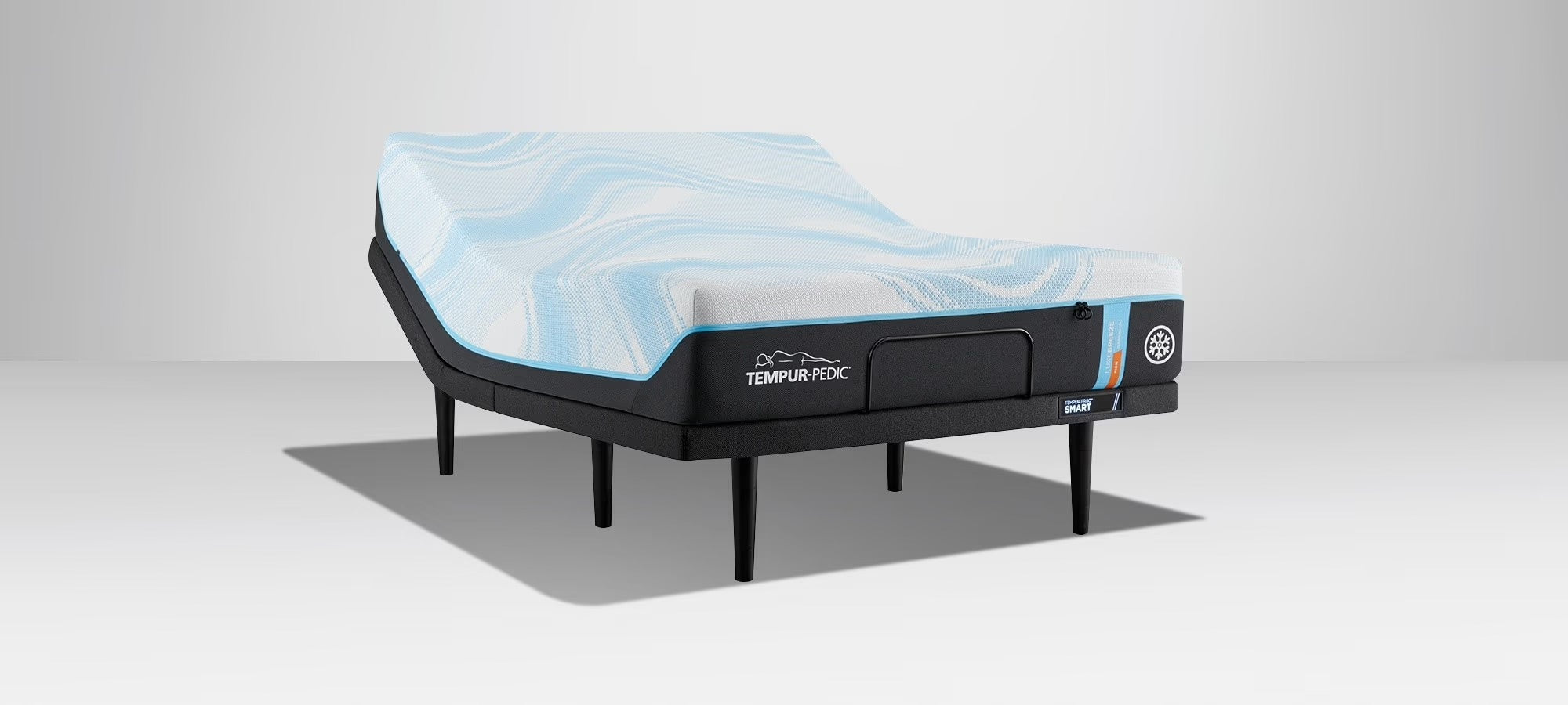 temperpedic luxe breeze mattress on adjustable bed frame