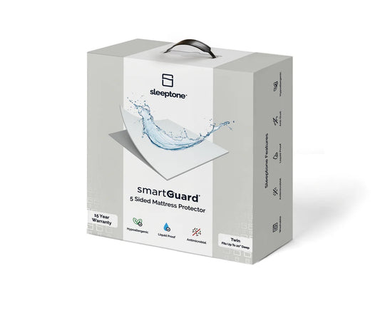 Sleeptone smartGuard mattress protector packaging on a white background