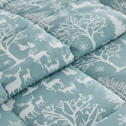 Reversible Christmas Comforter and Sham Set - Holiday / Lodge Odette Collection
