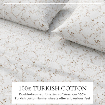 Turkish Cotton Flannel Sheet Set - Winter Floral Collection