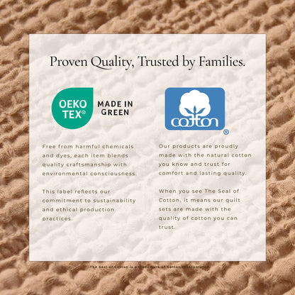 100% Cotton Honeycomb Waffle Garment Washed Quilt Set - Genevieve Collection