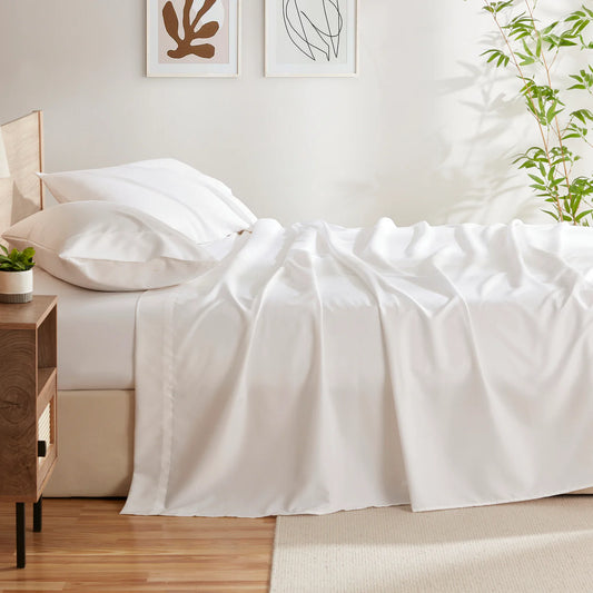 premium white luxury hotel bamboo sheet sets for sale at Sleep City