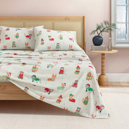 4-Piece Turkish Cotton Christmas Flannel Sheet - Whittaker Collection