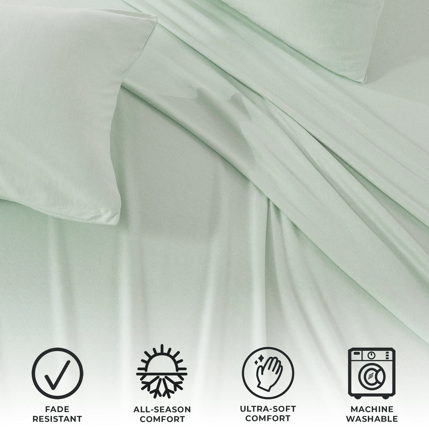 Sleep City Twin / Winter White Sheets 4-Piece Jersey Sheet - Carmen Collection Great Bay Home