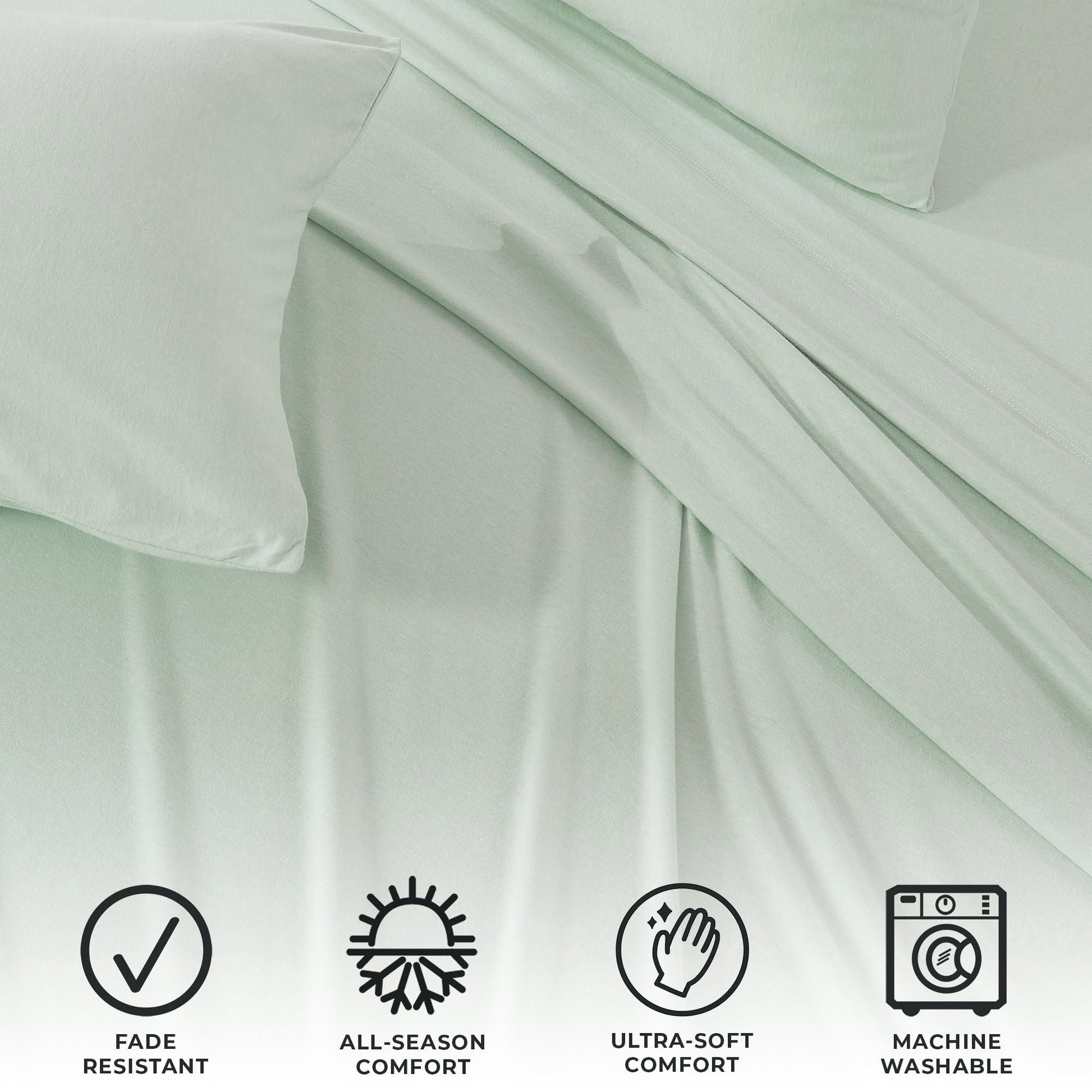 Sleep City Twin / Winter White Sheets 4-Piece Jersey Sheet - Carmen Collection Great Bay Home