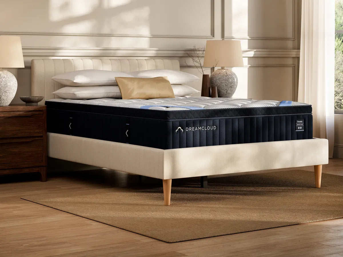 DreamCloud mattress on a bed in a bedroom setting