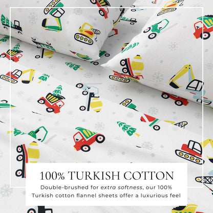 4-Piece Turkish Cotton Christmas Flannel Sheet - Whittaker Collection