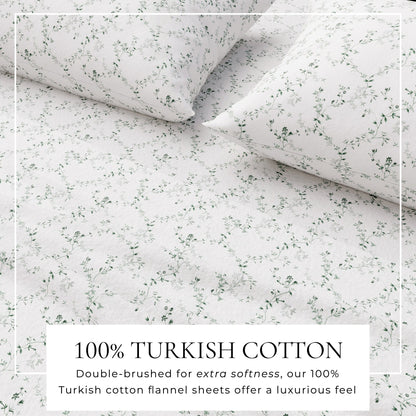 Turkish Cotton Flannel Sheet Set - Winter Floral Collection