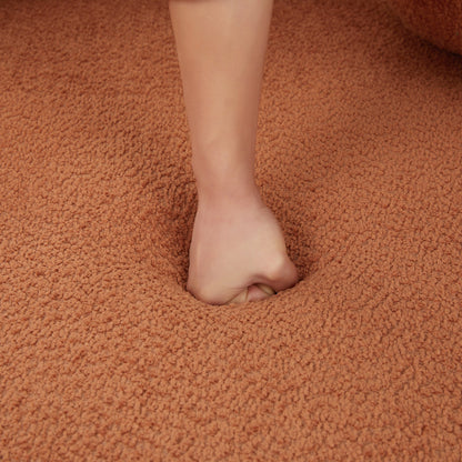 hand demonstrating the firmness of the swivel chair