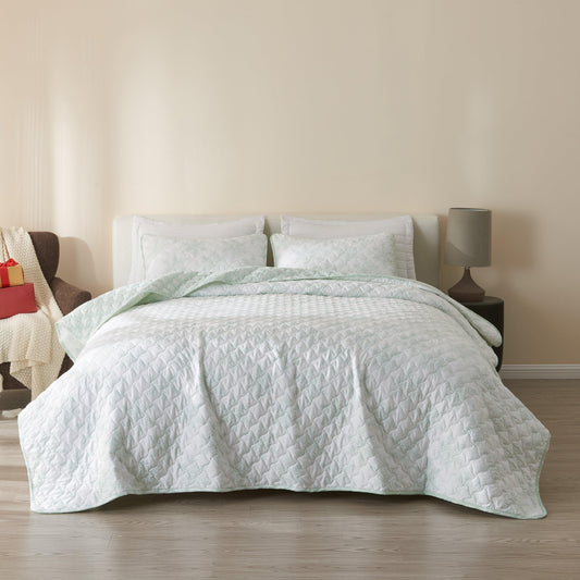 Sleep City Full / Queen / Large Snowflake 3 Piece Large Snowflake Quilt - Noemi Collection Great Bay Home