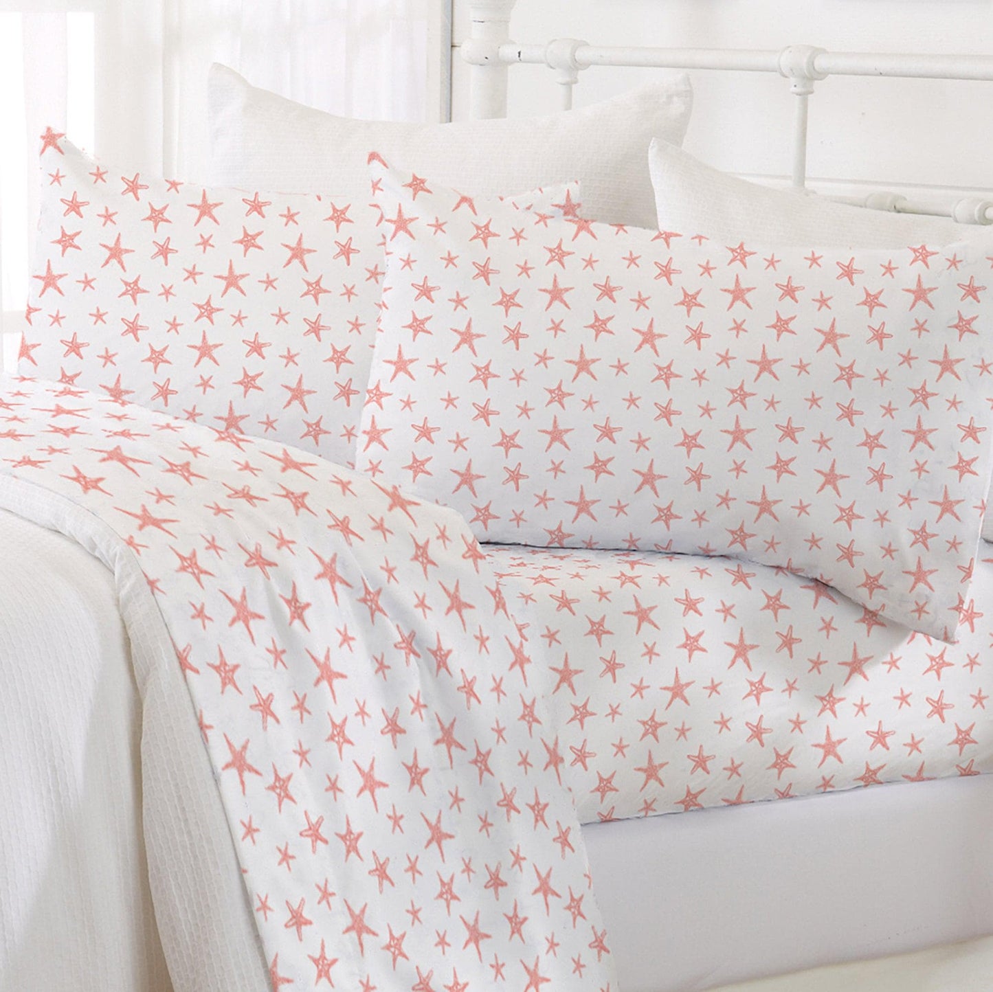 Sleep City King / Anchor Bed Sheets 4-Piece Coastal Microfiber Sheet - Newport Collection Great Bay Home